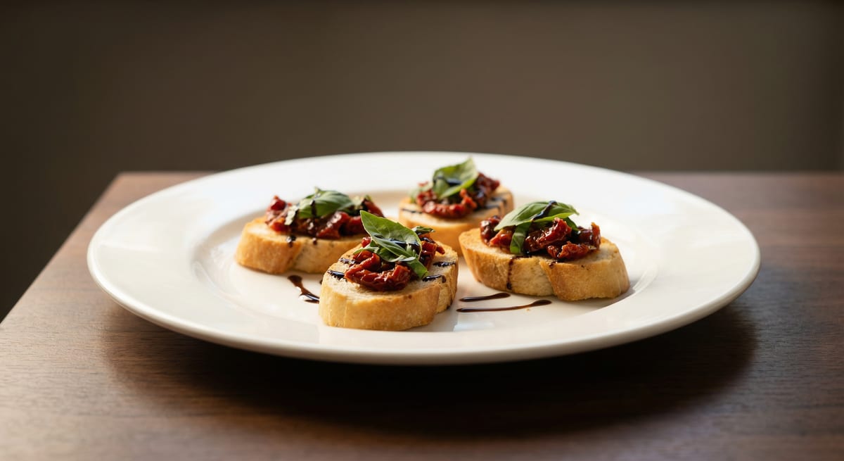 Брускетты с вялеными помидорами